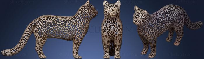 3D model Cat  Voronoi Style (STL)